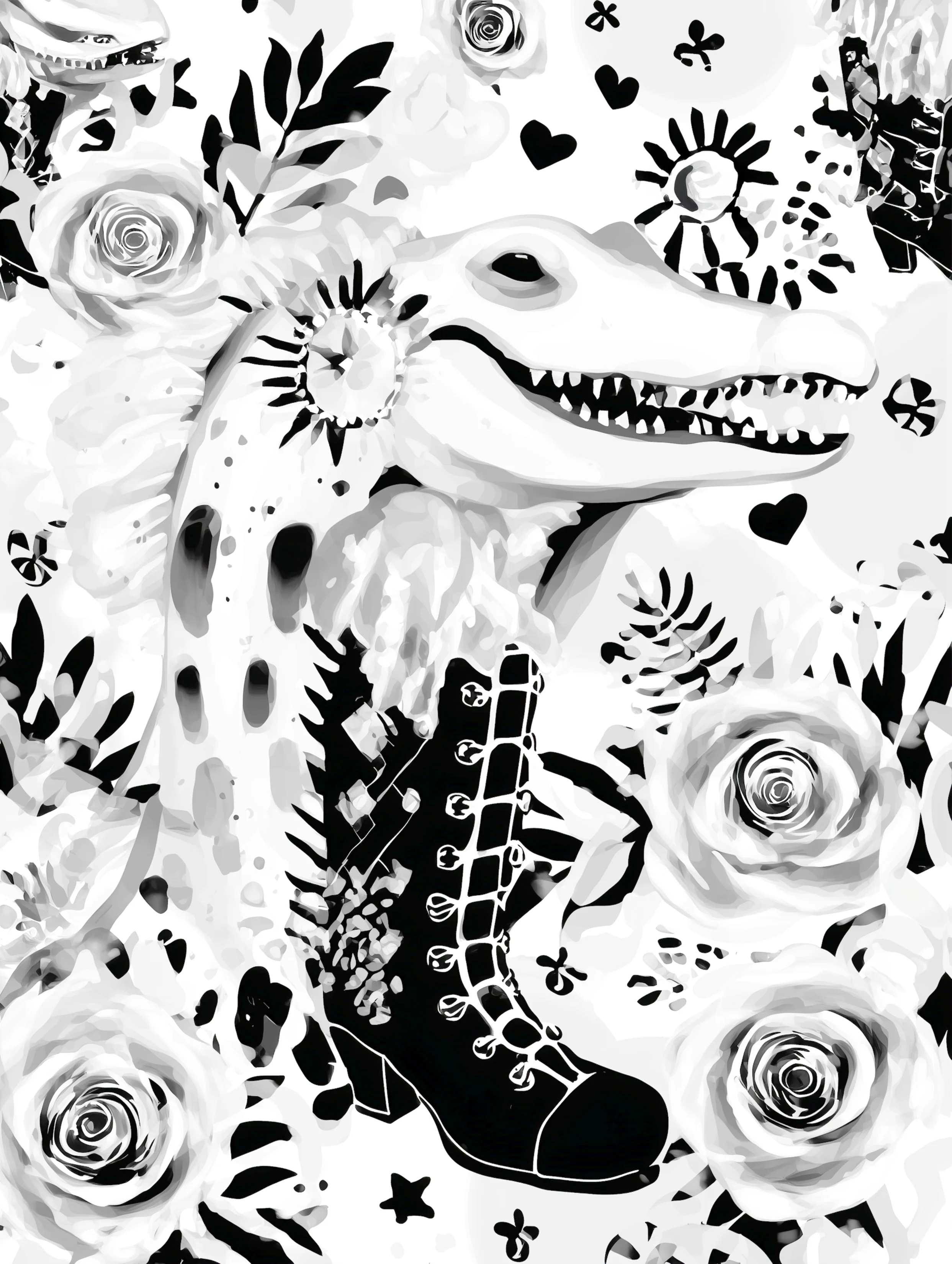 Free printable crocodile coloring pages for adults featuring single boot crocodile